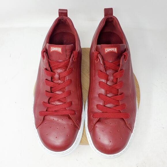 Camper Runner Shoes Mens 46 Red Leather Retro Lightweight Low Comfort Sneaker - Picture 4 of 13